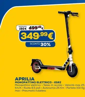 Euronics Apriliaa monopattino elettrico esrz offerta