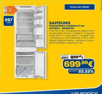 Euronics Samsung frigorifero combinato da incasso - brb2675f offerta