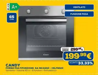 Euronics Candy forno multifunzione da incasso - celf602x offerta