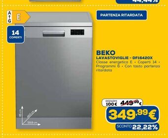 Euronics Beko lavastoviglie - df16420x offerta