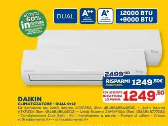 Euronics Daikin climatizzatori - dual 9 + 12 offerta