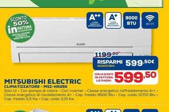 Euronics Mitsubishi electric climatizzatore - msz - hr25k offerta
