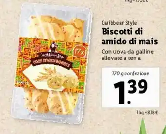 Lidl Carribean Style Biscotti di amido di mais 170g offerta