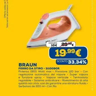 Euronics Braun ferro da stiro - si10090r offerta