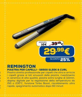 Euronics Remington piastra per capelli - s6500 sleek & curl offerta