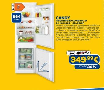 Euronics Candy frigorifero combinato da incasso - cbl3518f offerta