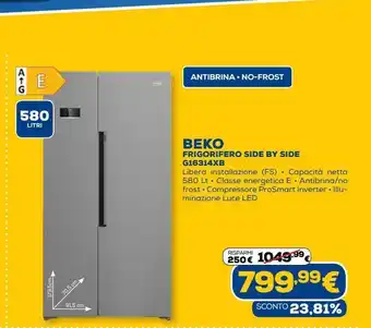 Euronics Beko frigorifero side by side g16314xb offerta