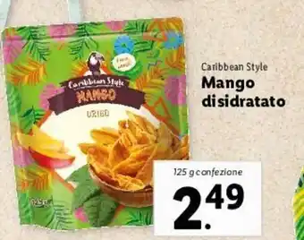 Lidl Caribbean Style Mango di sidratato 125g offerta