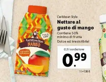 Lidl Carribean Style Nettare al gusto di mango 1,5L offerta