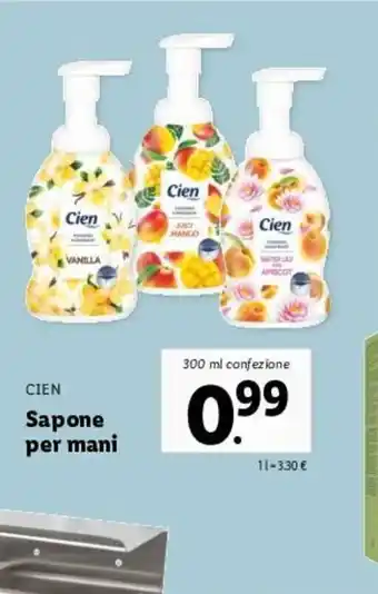 Lidl Cien Sapone per mani 300ml offerta