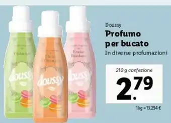 Lidl Doussy Profumo per bucato 210g offerta