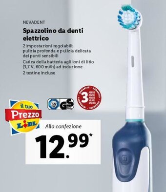 Lidl Nevadent Spazzolino da denti elettrico offerta