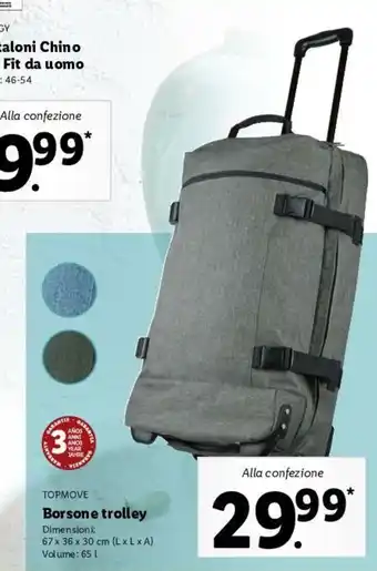 Lidl Topmove Borsone e trolley offerta