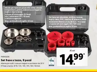 Lidl Parkside Set frese tazza, 9 pezzi offerta