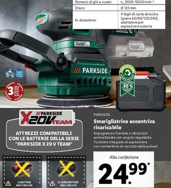 Lidl Smerigliatrice eccentrica ricaricabile offerta