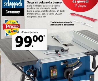Lidl Sega circolare da banco offerta