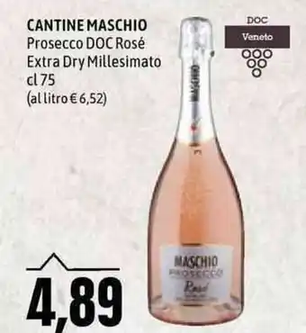 Emi Supermercati Cantine Maschio Prosecco DOC Rosé Extra Dry Millesimato cl 75 offerta