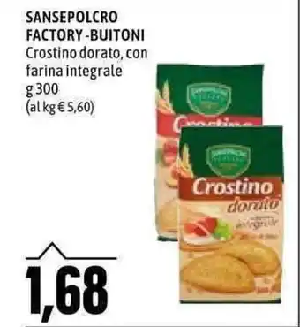 Emi Supermercati Sansepolcro Factory Buitoni Crostino dorato, con farina integrale g 300 offerta