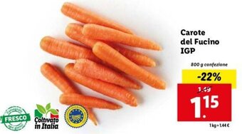 Lidl Carote del Fucino IGP 800 g offerta