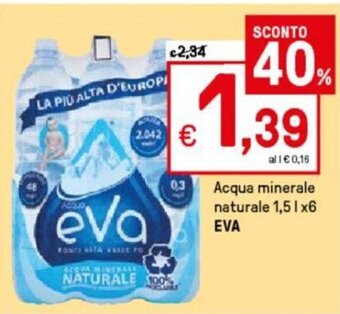 Iper La Grande Eva Acqua minerale naturale 1,5 l x6 offerta
