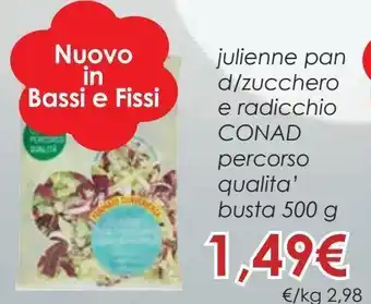 Conad Julienne pan d/zucchero e radicchio conad percorso qualità busta 500 g offerta