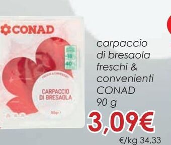 Carpaccio di bresaola freschi & convenienti conad 90 g