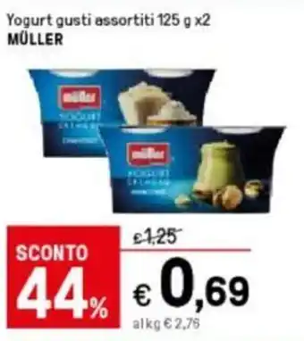 Iper La Grande Müller Yogurt gusti assortiti 125 g x2 offerta