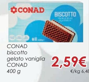 Conad Conad biscotto gelato vaniglia conad 400 g offerta