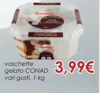 Conad Vaschette gelato conad vari gusti, 1 kg offerta