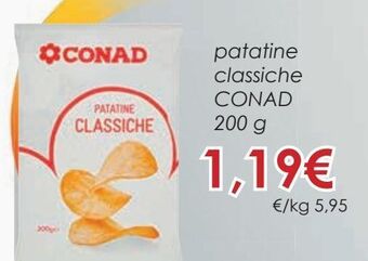 Conad Patatine classiche conad 200 g offerta