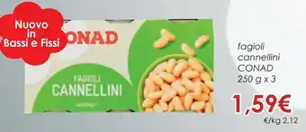 Conad Fagioli cannellini conad 250 g x 3 offerta