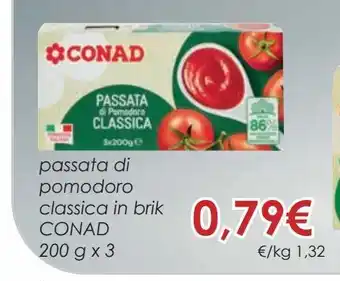 Conad Passata di pomodoro classica in brik conad offerta