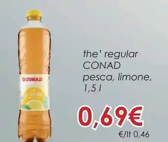 Conad Thè regular conad pesca, limone, 1,5 l offerta