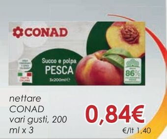 Conad Nettare conad vari gusti, 200 ml x 3 offerta