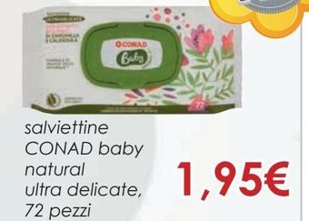 Salviettine conad baby natural ultra delicate, 72 pezzi