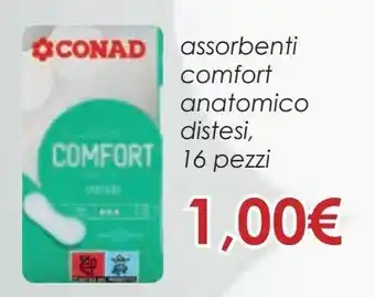 Conad Assorbenti comfort anatomico distesi, 16 pezzi offerta