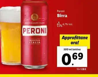 Lidl Birra peroni offerta