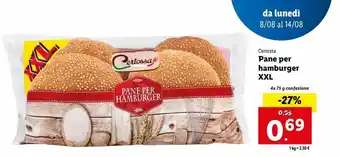 Lidl Pane per hamburger xxl certossa offerta