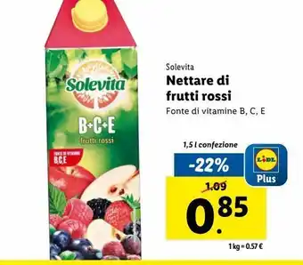 Lidl Nettare di frutti rossi solevita offerta