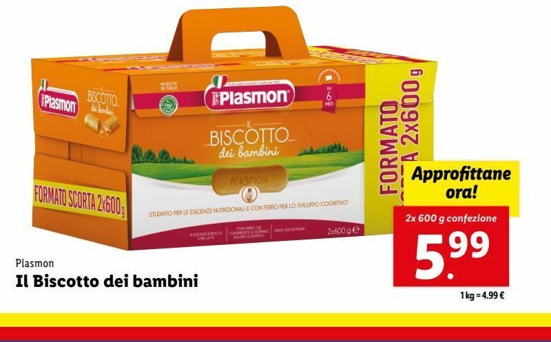 Lidl Il biscotto dei bambini  plasmon offerta