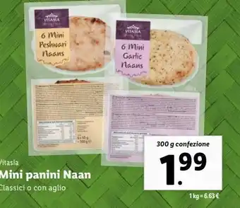 Lidl Mini panini naan vitasia offerta