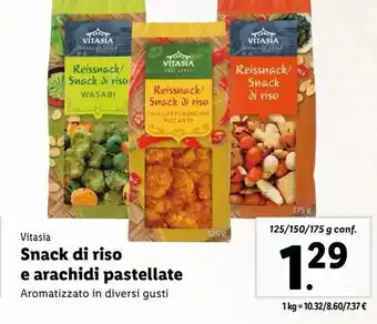 Lidl Snack di riso e arachidi pastellate vitasia offerta