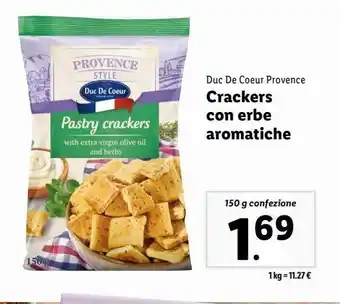 Crackers con erbe aromatiche duc de coeur provence
