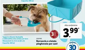 Borraccia o ciotola pieghevole per cani zoofari