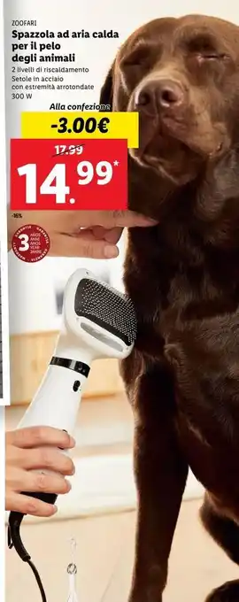 Spazzola ad aria calda per il pelo degli animali zoofari