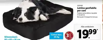 Lidl Lettino gonfiabile per cani zoofari offerta