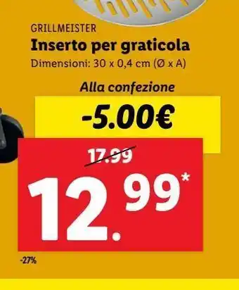 Lidl Inserto per graticola grillmeister offerta