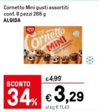Iper La Grande Algida Cornetto Mini gusti assortiti conf. 8 pezzi 288 g offerta