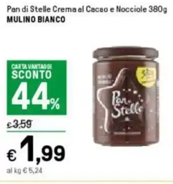 Iper La Grande Mulino Bianco Pan di Stelle Crema al Cacao e Nocciole 380g offerta