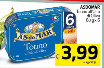 As do Mar Tonno all'Olio di Oliva 80 g x 6